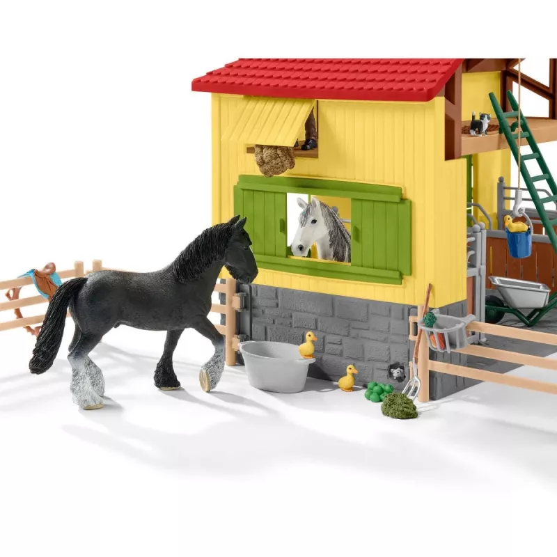schleich FARM WORLD arklidės, Ūkis, Ūkio gyvūnai / ūkio žaislai, 3 m., Įvairiaspalvė, Plastikas