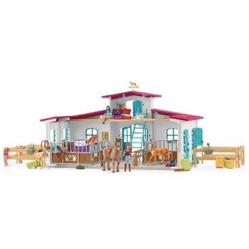 schleich HORSE CLUB Ežero krantinės jojimo centras, ūkis, arklių arklidės, žirgai, 5 m., įvairiaspalvis, plastikas