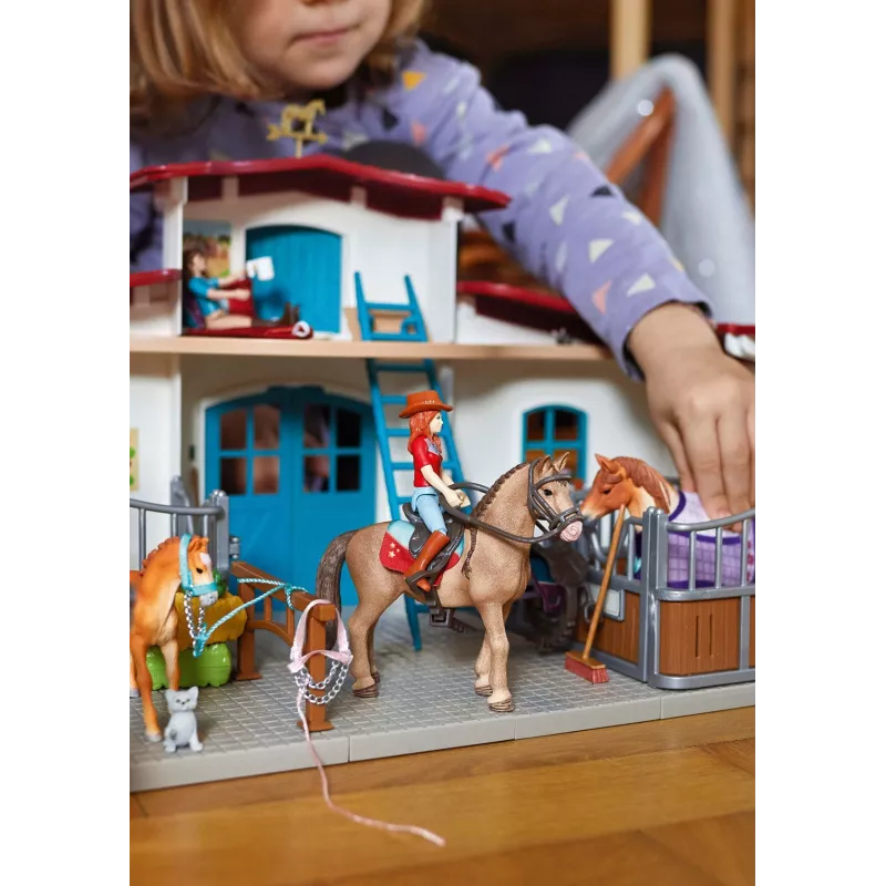 schleich HORSE CLUB Ežero krantinės jojimo centras, ūkis, arklių arklidės, žirgai, 5 m., įvairiaspalvis, plastikas