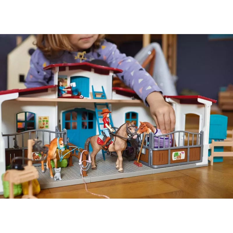 schleich HORSE CLUB Ežero krantinės jojimo centras, ūkis, arklių arklidės, žirgai, 5 m., įvairiaspalvis, plastikas