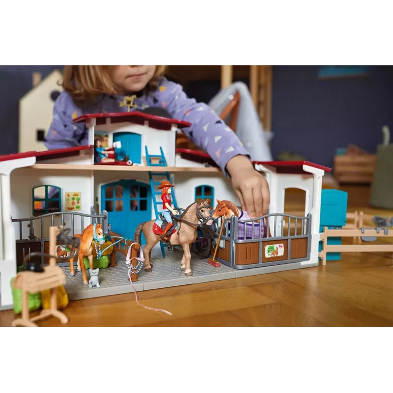 schleich HORSE CLUB Ežero krantinės jojimo centras, ūkis, arklių arklidės, žirgai, 5 m., įvairiaspalvis, plastikas