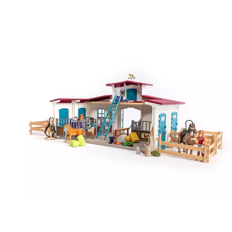 schleich HORSE CLUB Ežero krantinės jojimo centras, ūkis, arklių arklidės, žirgai, 5 m., įvairiaspalvis, plastikas