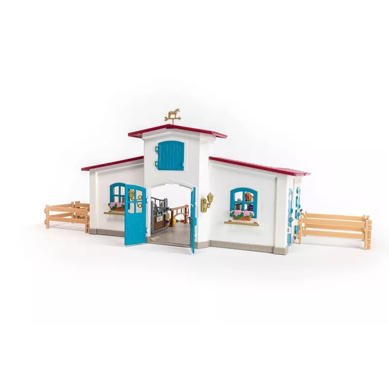 schleich HORSE CLUB Ežero krantinės jojimo centras, ūkis, arklių arklidės, žirgai, 5 m., įvairiaspalvis, plastikas