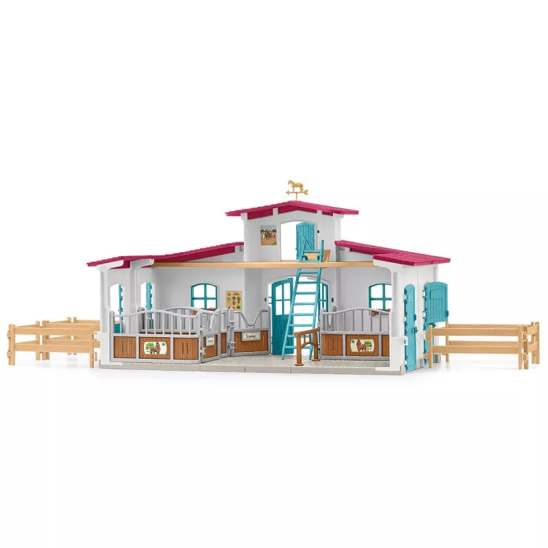 schleich HORSE CLUB Ežero krantinės jojimo centras, ūkis, arklių arklidės, žirgai, 5 m., įvairiaspalvis, plastikas