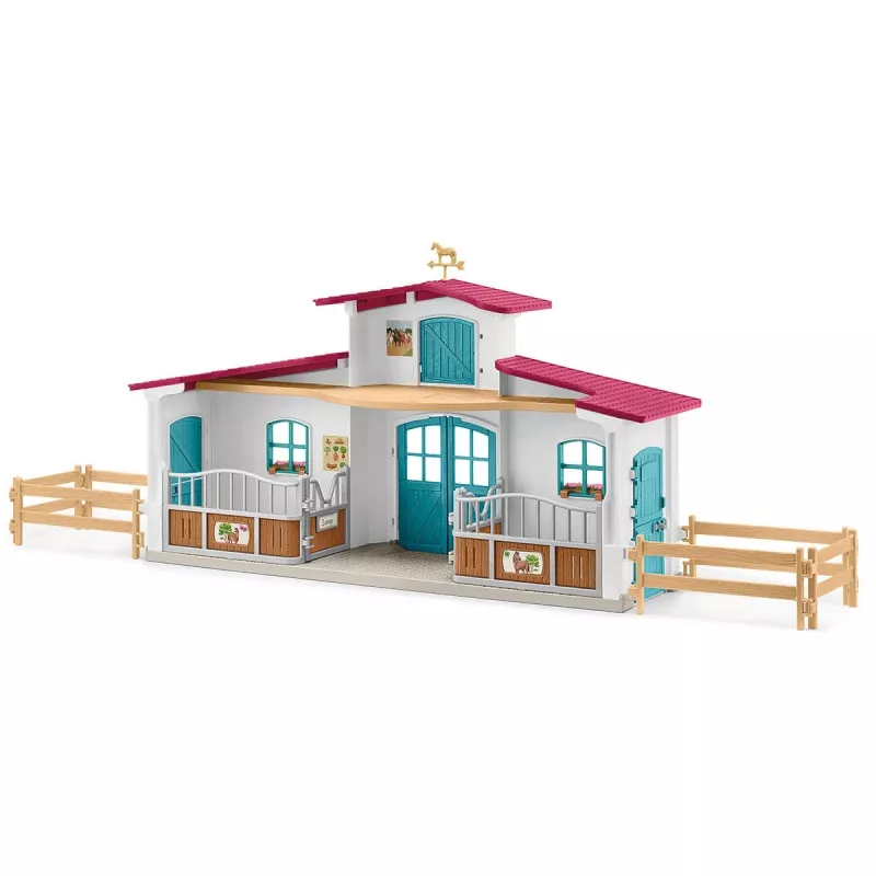 schleich HORSE CLUB Ežero krantinės jojimo centras, ūkis, arklių arklidės, žirgai, 5 m., įvairiaspalvis, plastikas