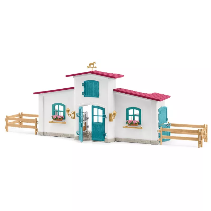 schleich HORSE CLUB Ežero krantinės jojimo centras, ūkis, arklių arklidės, žirgai, 5 m., įvairiaspalvis, plastikas