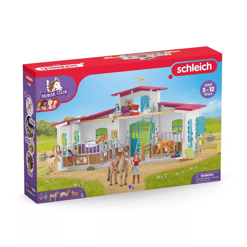 schleich HORSE CLUB Ežero krantinės jojimo centras, ūkis, arklių arklidės, žirgai, 5 m., įvairiaspalvis, plastikas