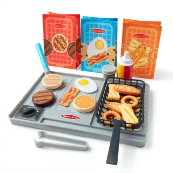 Melissa & Doug Flip & Fry Grill žaidimų rinkinys su Water WOW spalvų atskleidimo žaidimo maistu, ikimokyklinis žaislas nuo 3 metų
