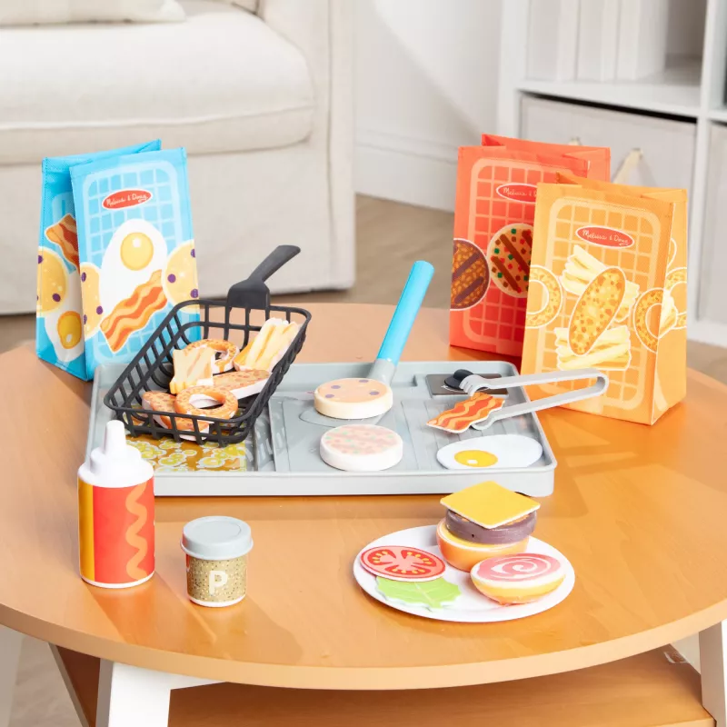 Melissa & Doug Flip & Fry Grill žaidimų rinkinys su Water WOW spalvų atskleidimo žaidimo maistu, ikimokyklinis žaislas nuo 3 metų