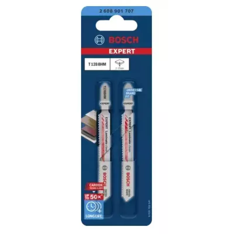 Pjūklo geležtė Bosch T128BHM Carbide 2 vnt. laminatui PVC