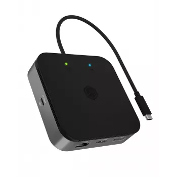 ICY BOX 7-in-1 USB4® doko stotelė su dviguba vaizdo išvestimi, laidinis, USB4, 60 W, 3,5 mm, 10,100,1000 Mbit/s, antracitas