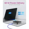 ICY BOX 7-in-1 USB4® doko stotelė su dviguba vaizdo išvestimi, laidinis, USB4, 60 W, 3,5 mm, 10,100,1000 Mbit/s, antracitas
