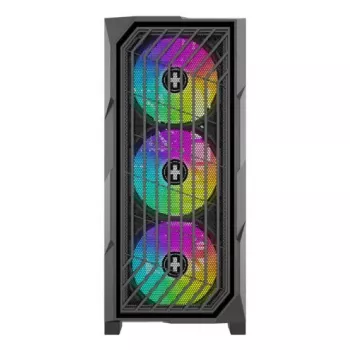 PC Midi Tower korpusas XILENCE Performance A+ BREEZE II — juodas, grūdintas stiklas, palaiko ATX/Micro‑ATX/Mini‑ITX, 3x140 mm priekyje, 1x120 mm gale