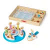 Melissa & Doug gimtadienio šventės tortas – medinis žaislinis maistas su derinamais priedais ir 7 žvakutėmis