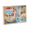 Melissa & Doug gimtadienio šventės tortas – medinis žaislinis maistas su derinamais priedais ir 7 žvakutėmis
