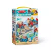 Medinis statomų ir žaidžiamų transporto priemonių rinkinys Melissa & Doug Blockables, 54 vnt., sujungiamas, su FSC sertifikatu