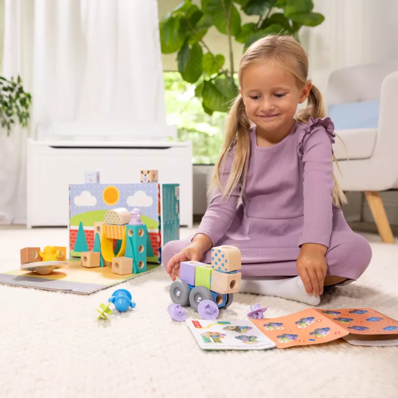 Melissa & Doug MDT BBN Blockables Town Pyst GML, 2 m., 73 vnt., Plastikas, Mediena