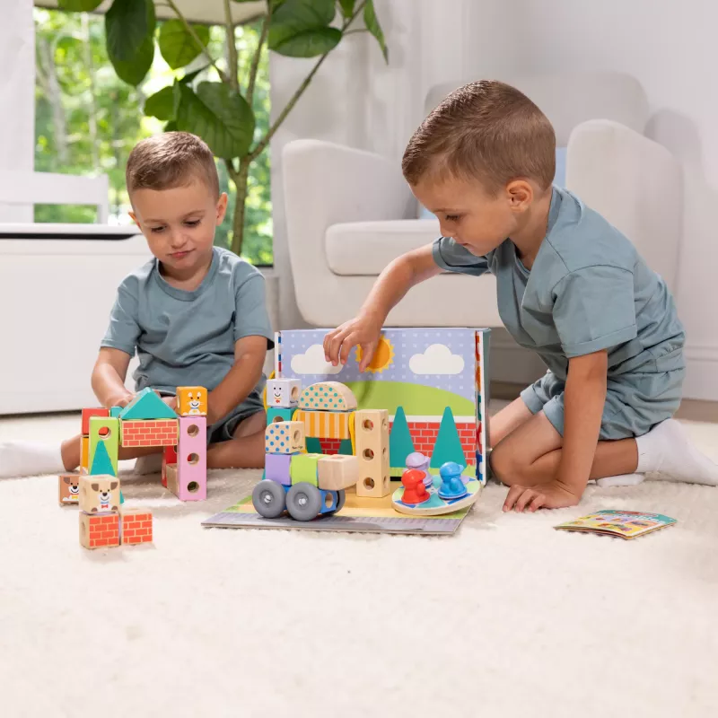 Melissa & Doug MDT BBN Blockables Town Pyst GML, 2 m., 73 vnt., Plastikas, Mediena