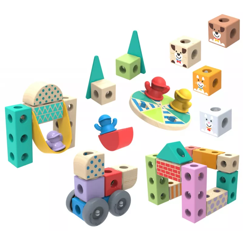 Melissa & Doug MDT BBN Blockables Town Pyst GML, 2 m., 73 vnt., Plastikas, Mediena
