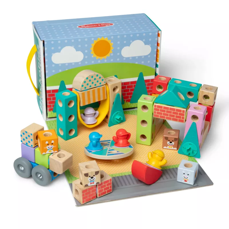 Melissa & Doug MDT BBN Blockables Town Pyst GML, 2 m., 73 vnt., Plastikas, Mediena