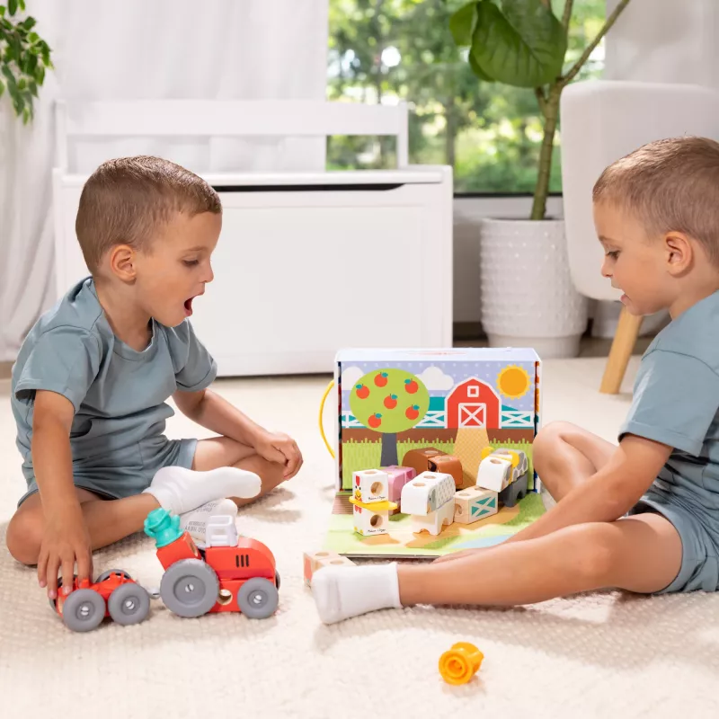 Melissa & Doug MDT BBN Blockables Farm GML, 2 m., 56 vnt., Plastikas, Medis