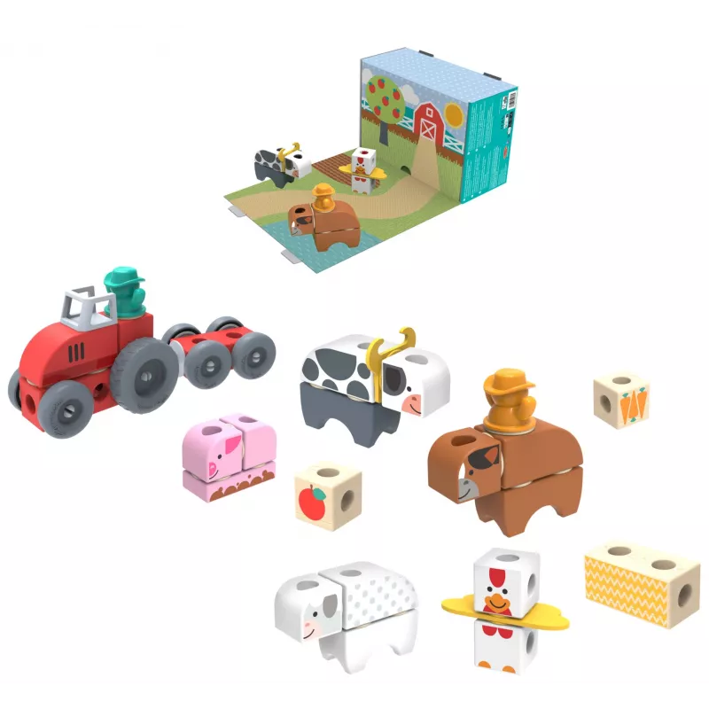 Melissa & Doug MDT BBN Blockables Farm GML, 2 m., 56 vnt., Plastikas, Medis