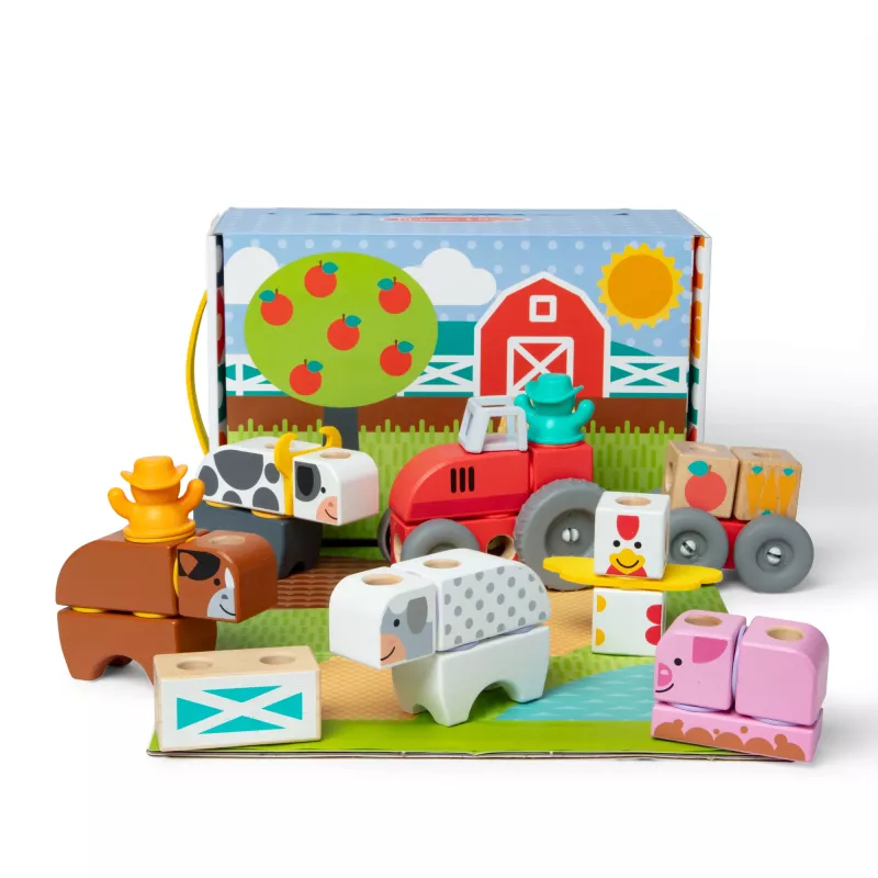 Melissa & Doug MDT BBN Blockables Farm GML, 2 m., 56 vnt., Plastikas, Medis