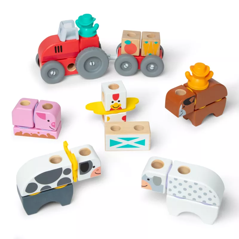 Melissa & Doug MDT BBN Blockables Farm GML, 2 m., 56 vnt., Plastikas, Medis