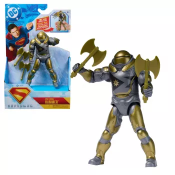 Veiksmo figūrėlė Superman Hammer of Boravia 6 colių, filmo stilistika, 2 aksesuarai, auksinė/pilka