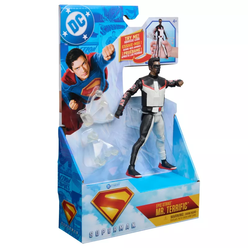 DC Comics, SUPERMAN, Mr. Terrific, Epic Strike veiksmo figūrėlė, 6 colių ūgio, autentiškas filmo stilius, 2 priedai, žaislai berniukams ir mergaitėms nuo 4 metų