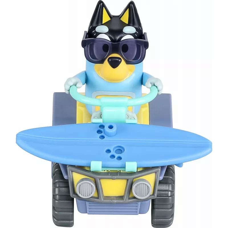 Moose Toys Bluey S9 figūrėlių ir transporto priemonių rinkinys Paplūdimio keturratis su Bandit