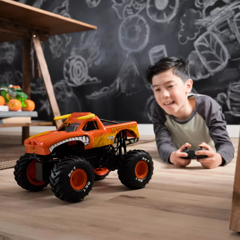 Monster Jam, El Toro Loco RC monstrų sunkvežimis su „Atomizer“ dūmų efektais, mastelis 1:15, žaislai berniukams ir mergaitėms nuo 3 metų