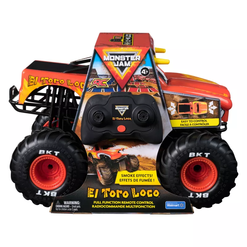 Monster Jam, El Toro Loco RC monstrų sunkvežimis su „Atomizer“ dūmų efektais, mastelis 1:15, žaislai berniukams ir mergaitėms nuo 3 metų