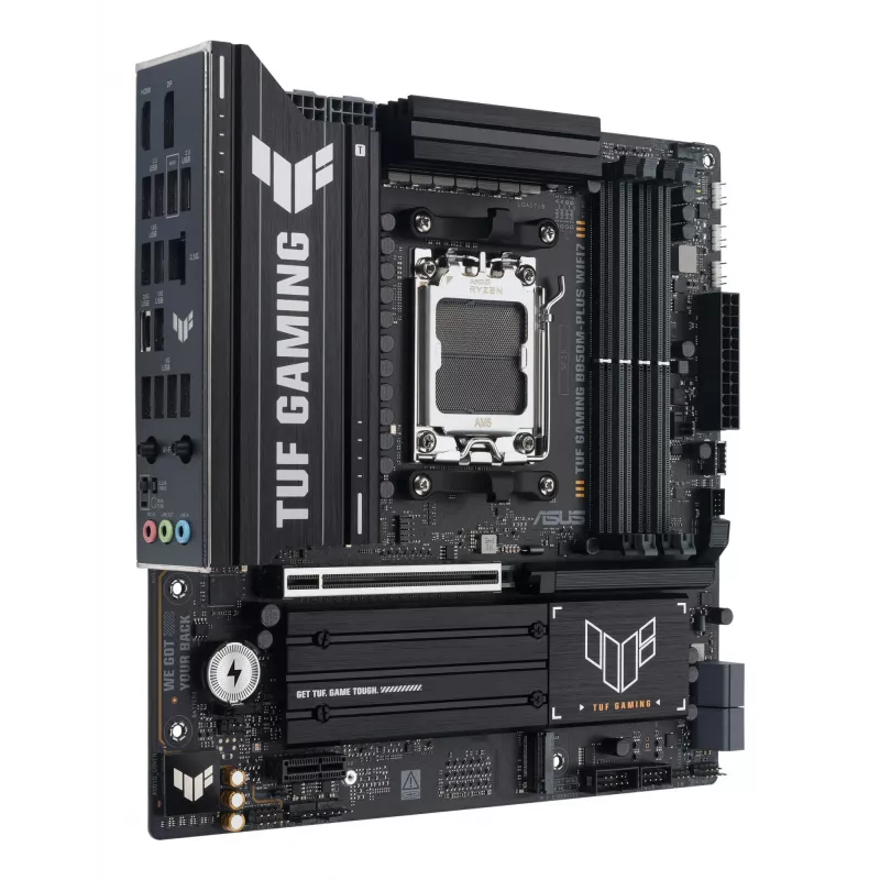 Motininė plokštė ASUS TUF GAMING B850M-PLUS WIFI7 micro ATX, AMD B850, Socket AM5, DDR5, 4 DIMM, 256GB, Wi‑Fi 7, 2.5Gb LAN