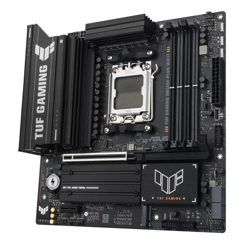 Motininė plokštė ASUS TUF GAMING B850M-PLUS WIFI7 micro ATX, AMD B850, Socket AM5, DDR5, 4 DIMM, 256GB, Wi‑Fi 7, 2.5Gb LAN