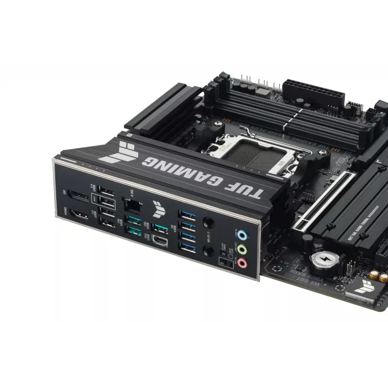 Motininė plokštė ASUS TUF GAMING B850M-PLUS WIFI7 micro ATX, AMD B850, Socket AM5, DDR5, 4 DIMM, 256GB, Wi‑Fi 7, 2.5Gb LAN
