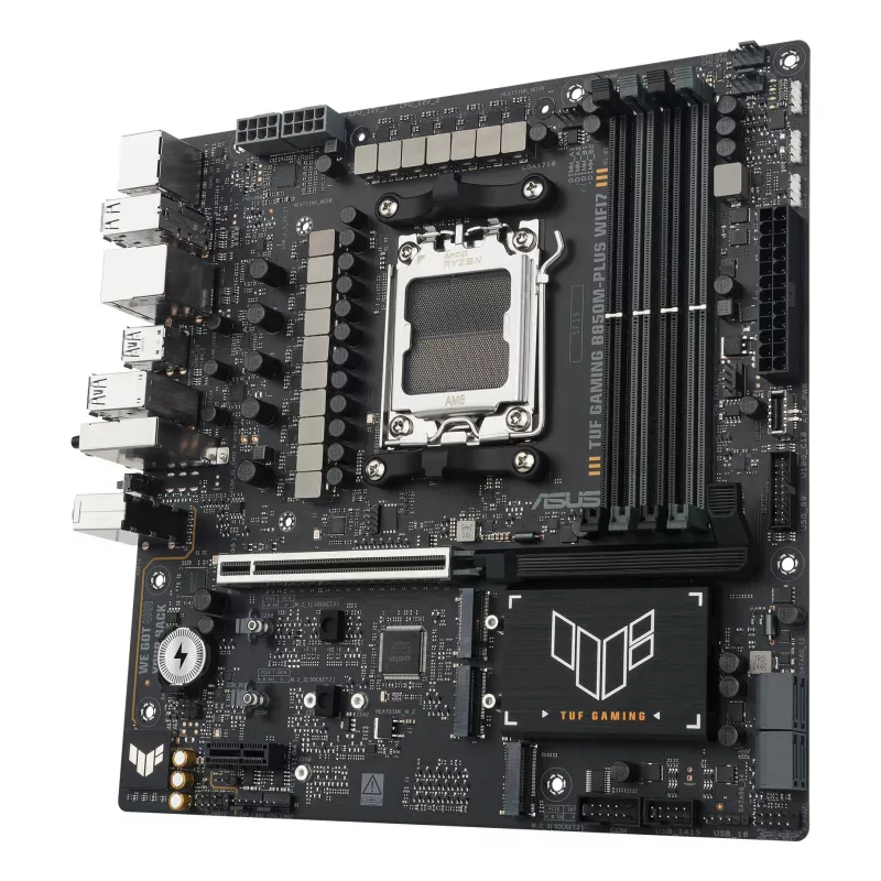 Motininė plokštė ASUS TUF GAMING B850M-PLUS WIFI7 micro ATX, AMD B850, Socket AM5, DDR5, 4 DIMM, 256GB, Wi‑Fi 7, 2.5Gb LAN