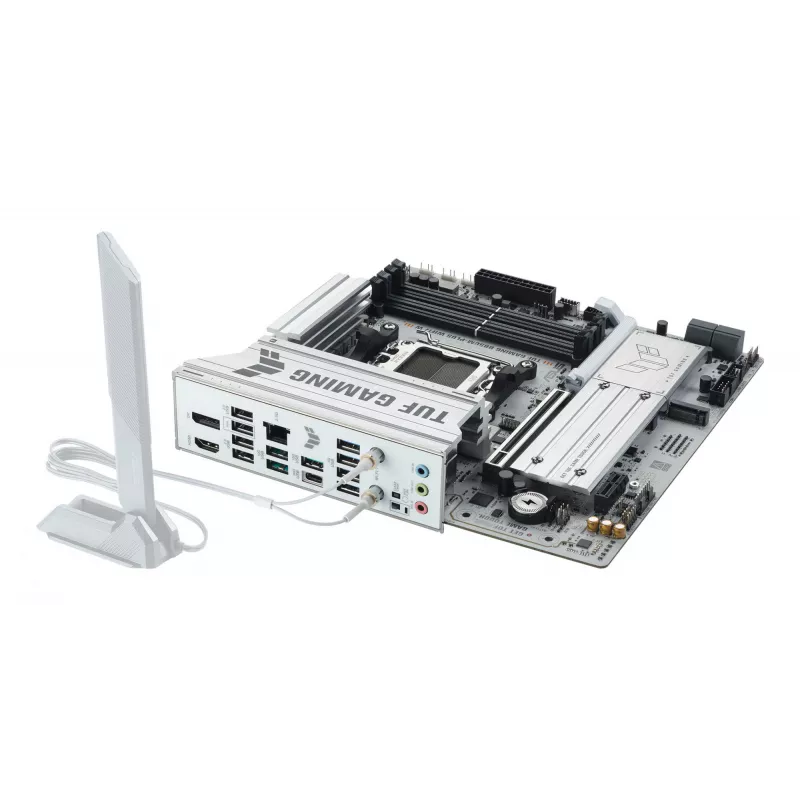 Motininė plokštė ASUS TUF GAMING B850M-PLUS WIFI7 W, AMD B850, Socket AM5, micro ATX, DDR5, 4×DIMM, iki 256 GB, Wi‑Fi 7, 2.5Gb Ethernet