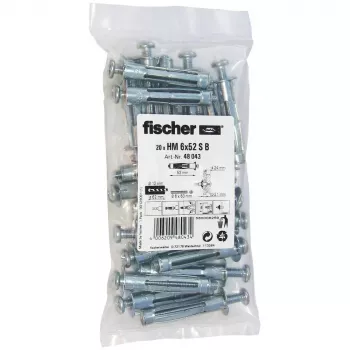 Varžtų ir kaiščių rinkinys Fischer 48043 20 vnt. 52 mm gipso kartono plokštėms