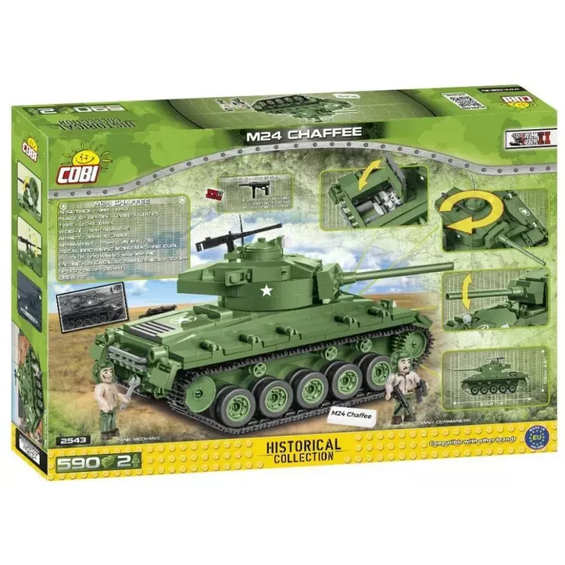 Statybiniai blokeliai tankas Cobi M24 Chaffee 1:35 mastelio modelis, Cobi-2543