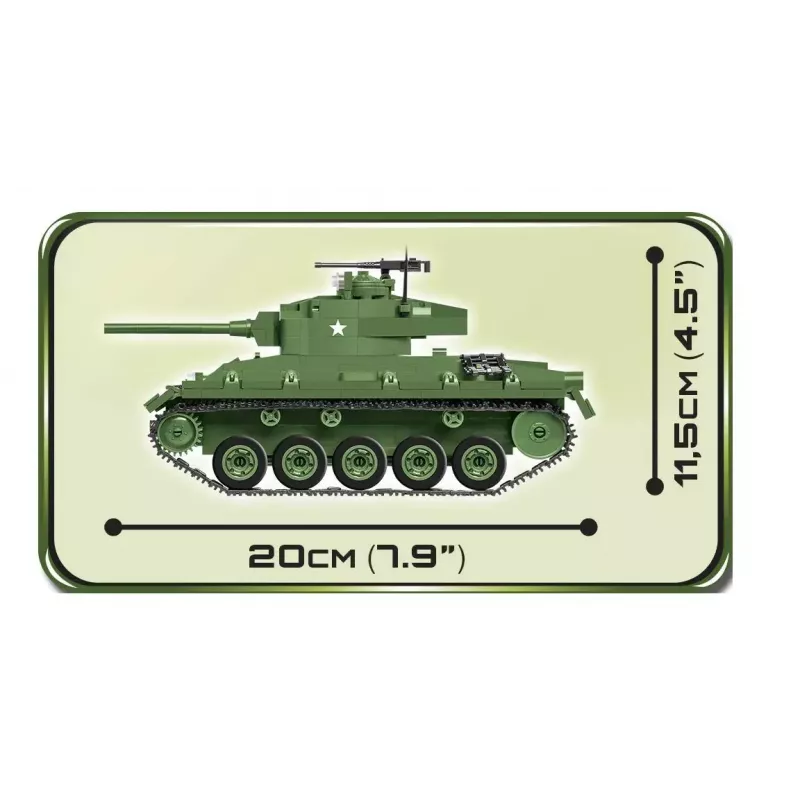 Statybiniai blokeliai tankas Cobi M24 Chaffee 1:35 mastelio modelis, Cobi-2543