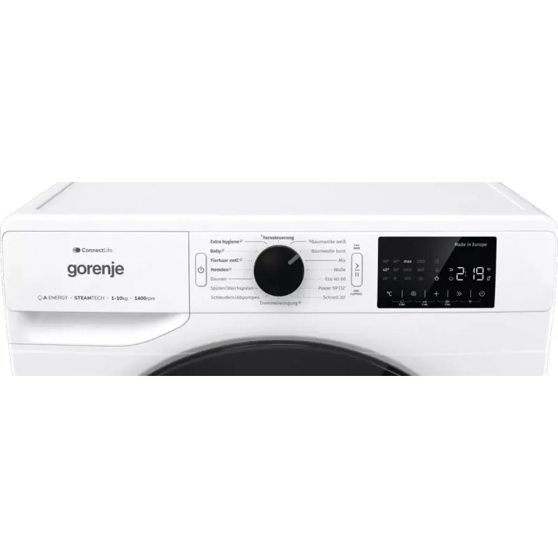 Gorenje WPNEI14A2TS skalbyklė su priekiniu įkrovimu 10 kg 1400 aps./min. Juoda, Balta