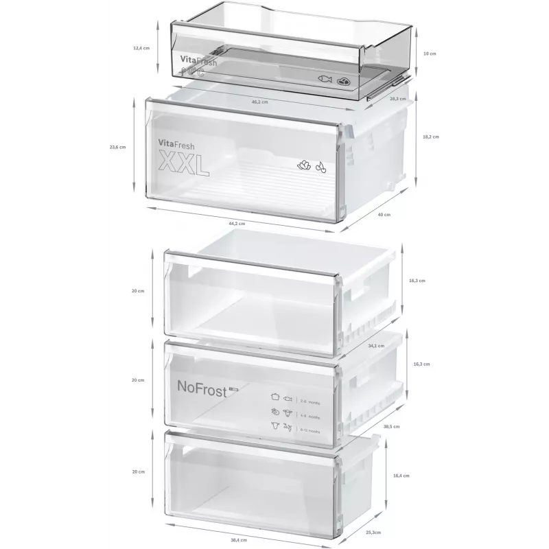 Bosch Serie 4 KGN362LAF šaldytuvas-šaldiklis laisvai pastatomas 321 l metalo spalvos
