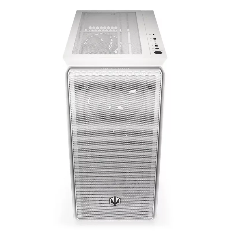 PC Midi Tower korpusas ENDORFY ARX 500 ARGB White — grūdintas stiklas, palaiko ATX/Micro-ATX/Mini-ITX, 3x140 mm priekyje + 1x140 mm gale, 1 × 3,5 colio + 6 × 2,5 colio skyriai