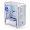 PC Midi Tower korpusas ENDORFY ARX 500 ARGB White — grūdintas stiklas, palaiko ATX/Micro-ATX/Mini-ITX, 3x140 mm priekyje + 1x140 mm gale, 1 × 3,5 colio + 6 × 2,5 colio skyriai