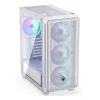 PC Midi Tower korpusas ENDORFY ARX 500 ARGB White — grūdintas stiklas, palaiko ATX/Micro-ATX/Mini-ITX, 3x140 mm priekyje + 1x140 mm gale, 1 × 3,5 colio + 6 × 2,5 colio skyriai