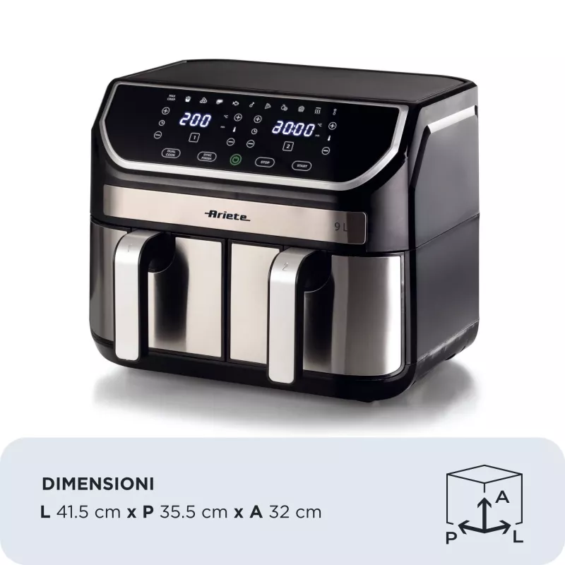 Hot air fryer Ariete 4625/00 9 L 2100 W Black Silver