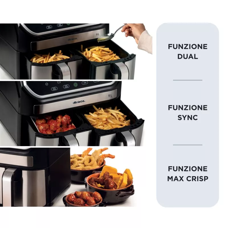 Hot air fryer Ariete 4625/00 9 L 2100 W Black Silver