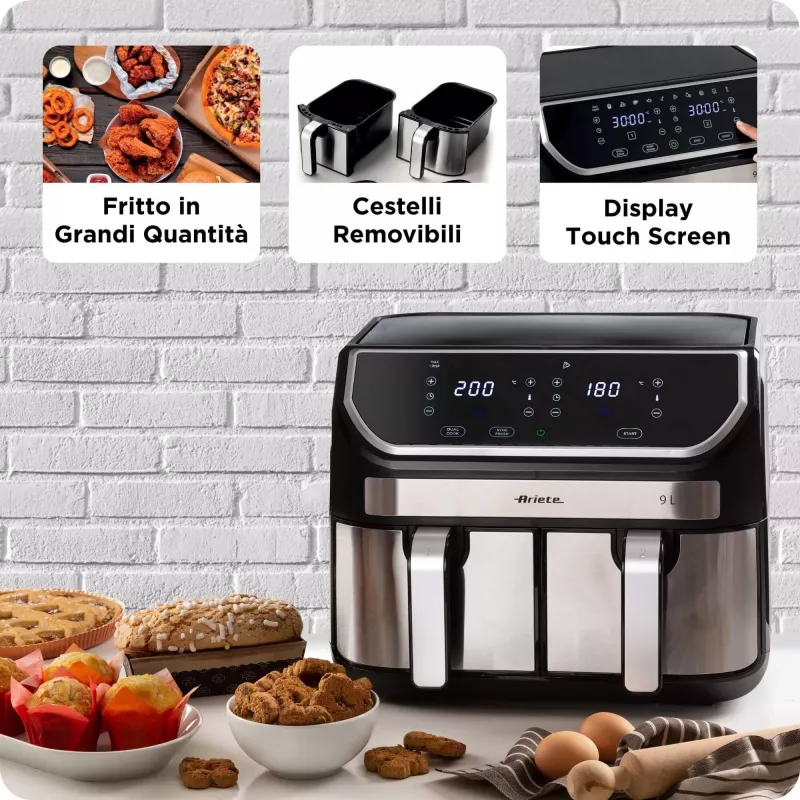 Hot air fryer Ariete 4625/00 9 L 2100 W Black Silver