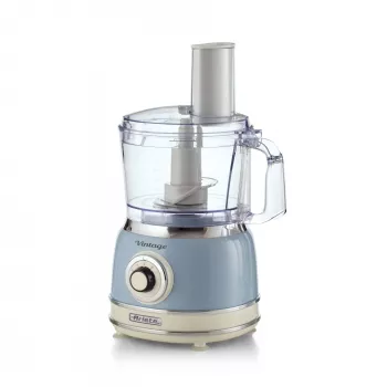 Virtuvinis kombainas ARIETE Vintage Line 1781/05 — 1000 W, 2,1 L dubuo, rotacinė reguliavimo rankenėlė, nerūdijančiojo plieno peilis, mėlynas